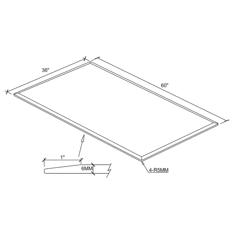 Rectangular Clear Tempered Glass Top Coffee Table