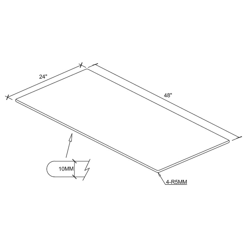 Rectangular Clear Tempered Glass Top Coffee Table