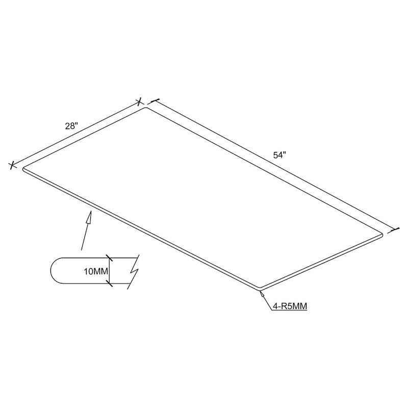 Rectangular Clear Tempered Glass Top Coffee Table