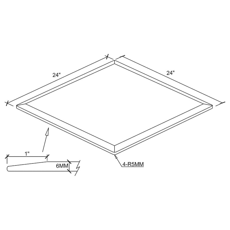 Rectangular Clear Tempered Glass Top Coffee Table