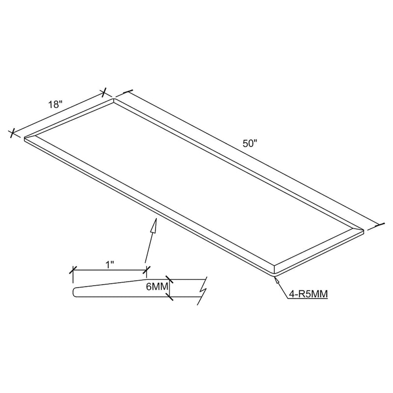 Rectangular Clear Tempered Glass Top Coffee Table