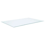 Rectangular Clear Tempered Glass Top Coffee Table