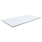 Rectangular Clear Tempered Glass Top Coffee Table