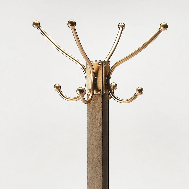 Square Wood Coat and Hat Stand