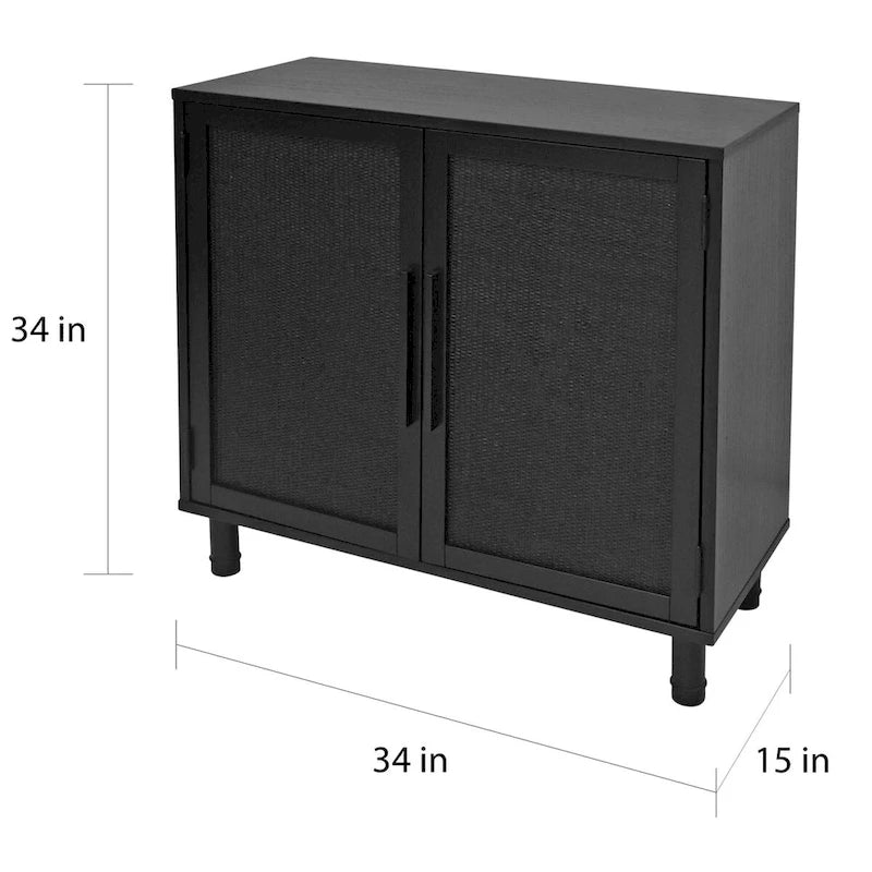 Black 2-Door Cabinet