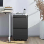2-Drawer Metal Rolling File Cabinet with Lock for Legal/Letter/A4 Files