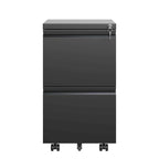 2-Drawer Metal Rolling File Cabinet with Lock for Legal/Letter/A4 Files
