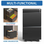 2-Drawer Metal Rolling File Cabinet with Lock for Legal/Letter/A4 Files
