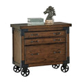 Rustic Brown Lateral File Cabinet with Legal/Letter Drawer