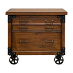 Rustic Brown Lateral File Cabinet with Legal/Letter Drawer