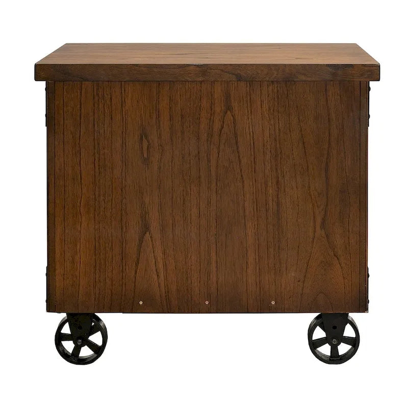 Rustic Brown Lateral File Cabinet with Legal/Letter Drawer