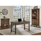 Rustic Brown Lateral File Cabinet with Legal/Letter Drawer