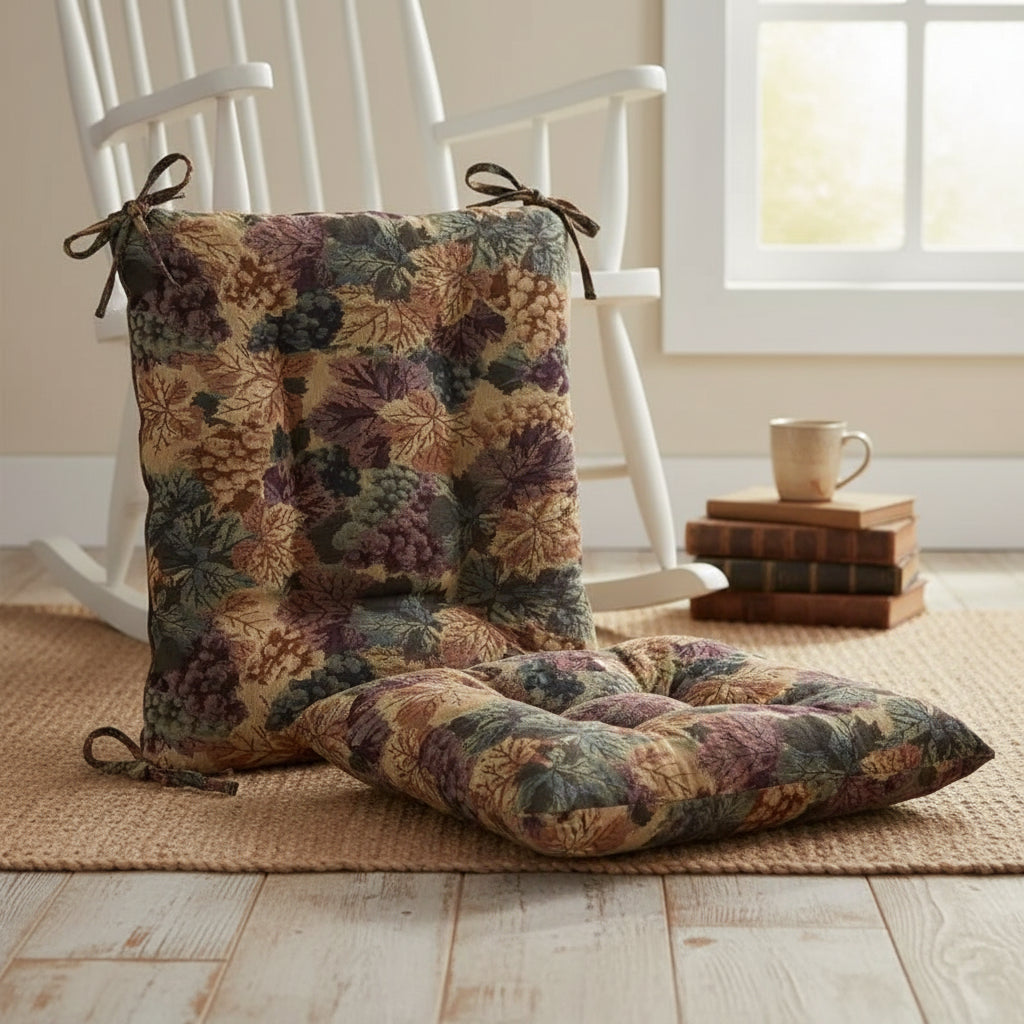 Gripper Jumbo Cabernet Rocking Chair Cushion Set