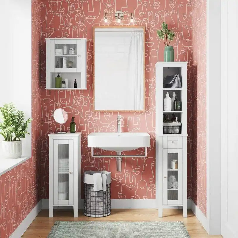 Bathroom Storage Cabinet, 11.75D x 13W x 32H