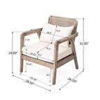 Christopher Knight Home Ursa Chaise de club de patio extérieure en bois d'acacia