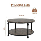 Round Coffee Table 30.31 Industrial Center Table