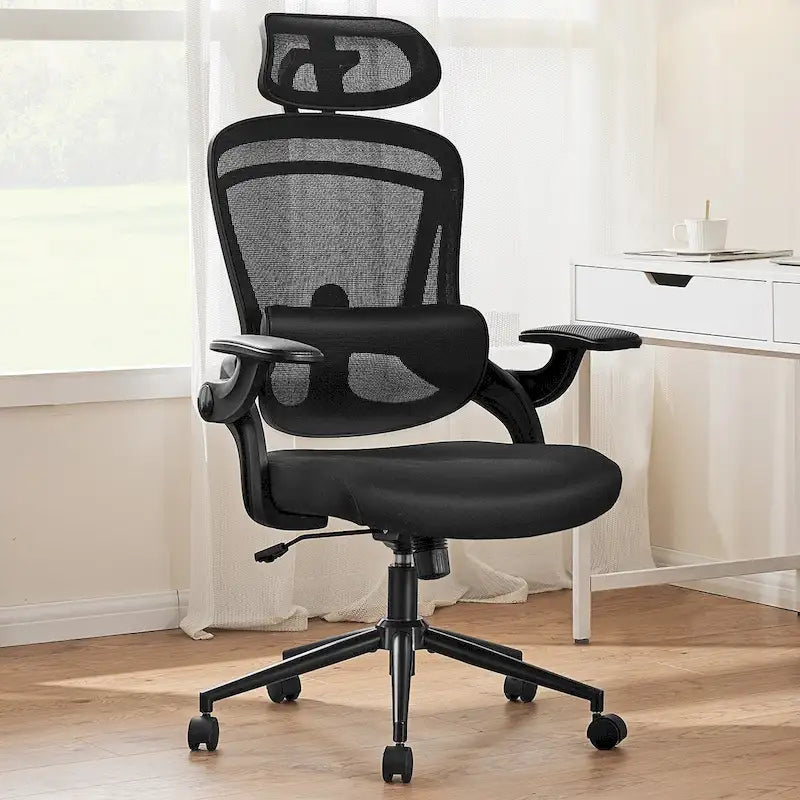 High-Back Ergonomic Mesh Desk Chair with Adjustable Lumbar Support and Headrest