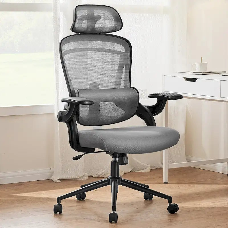 High-Back Ergonomic Mesh Desk Chair with Adjustable Lumbar Support and Headrest
