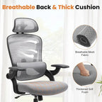 High-Back Ergonomic Mesh Desk Chair with Adjustable Lumbar Support and Headrest