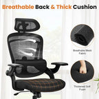 High-Back Ergonomic Mesh Desk Chair with Adjustable Lumbar Support and Headrest