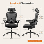 High-Back Ergonomic Mesh Desk Chair with Adjustable Lumbar Support and Headrest