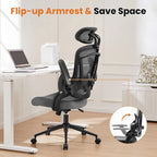 High-Back Ergonomic Mesh Desk Chair with Adjustable Lumbar Support and Headrest