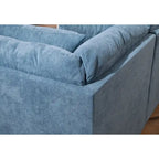 Blue Chenille U-Shaped Sectional Sofa with Chaise