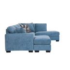 Blue Chenille U-Shaped Sectional Sofa with Chaise