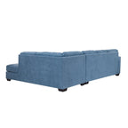 Blue Chenille U-Shaped Sectional Sofa with Chaise
