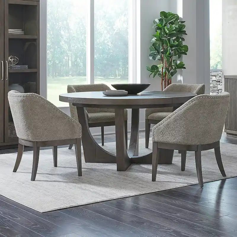 Satin Espresso Pedestal Dining Table