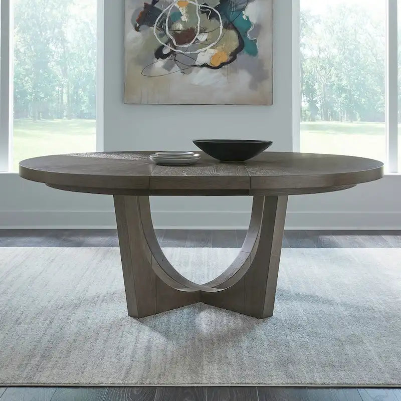 Satin Espresso Pedestal Dining Table