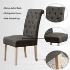 Ensemble de salle à manger 5 pièces, ensemble de meubles de cuisine en bois, table ronde avec piètement central en croix et 4 chaises capitonnées