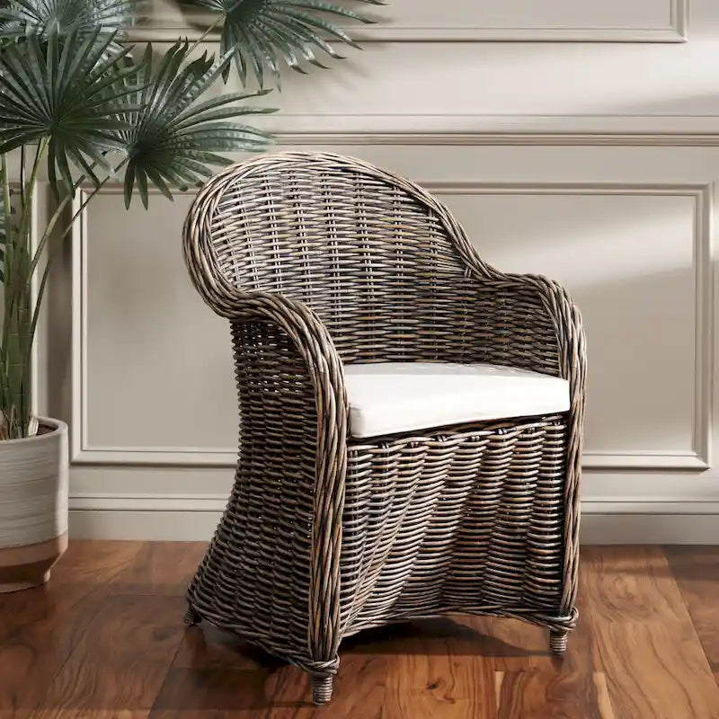 SAFAVIEH Sinja Yellow Rattan Club Chair - 24  x 26  x 35  - 24Wx26Dx35H