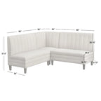 Ensemble de banquette rembourrée 3 pièces Lifestorey Kerrington à dossier capitonné