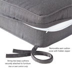 Ensemble de deux coussins d'extérieur haut de gamme Sunbrella pour assise profonde