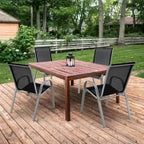 Lot de 4 chaises de salle à manger empilables avec accoudoirs pour patio - 73,7 x 54,6 x 90,2 cm (L x l x H)