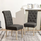 Ensemble de salle à manger 5 pièces, ensemble de meubles de cuisine en bois, table ronde avec piètement central en croix et 4 chaises capitonnées